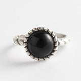 Obsidian Stainless Steel Ring