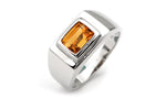 Men's Citrine Silver Ring