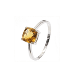 Rectangular Citrine Silver Ring