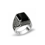 Onyx Ring for Men (Silver)