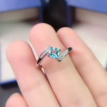 Blue Apatite Silver Ring