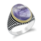 Amethyst Ring for Men (Silver)