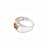 Men's Citrine Silver Ring