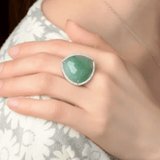 Green Aventurine Silver Ring