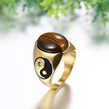 Men's Tiger Eye Ring "Yin & Yang"