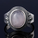 Sterling Silver Rose Quartz "Love" Ring