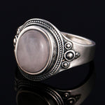 Sterling Silver Rose Quartz "Love" Ring