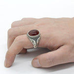 Men’s Red Jasper Silver Ring