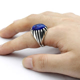 Men's Lapis Lazuli Ring "Silver"