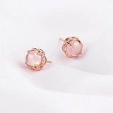 Boucles d'Oreilles pour femmes Quartz Rose