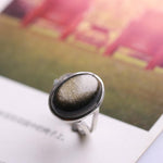 Celestial Eye Obsidian Ring (Silver)