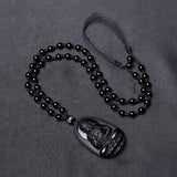 Obsidian Buddha Pendant