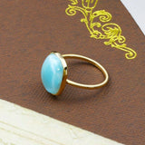 Amazonite & Stainless Steel Ring