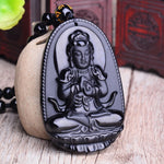 Obsidian Buddha Pendant