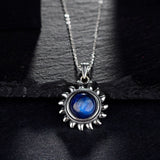 Lapis Lazuli Necklace "Blue Sun" (Silver)