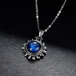 Lapis Lazuli Necklace "Blue Sun" (Silver)