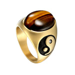 Bague Oeil de Tigre Homme "Yin Yang"